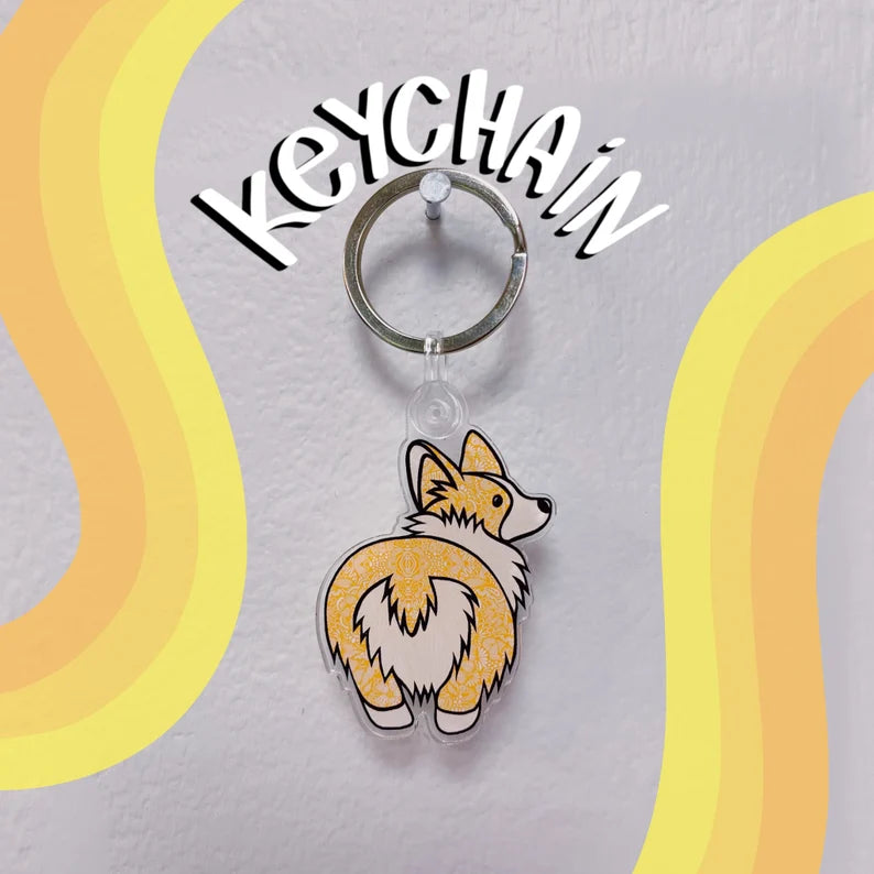 Corgi Bum Acrylic Keychain