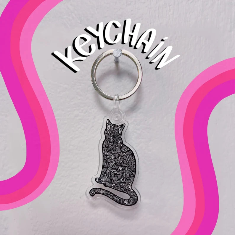 Cat Acrylic Keychain