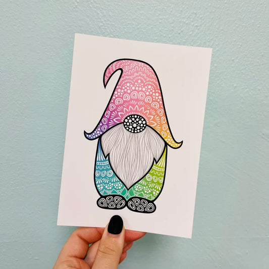 Rainbow Gnome Print