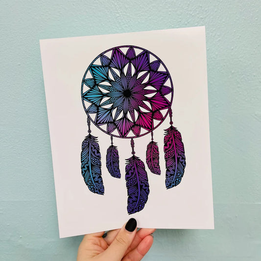 Colored Dream Catcher Print