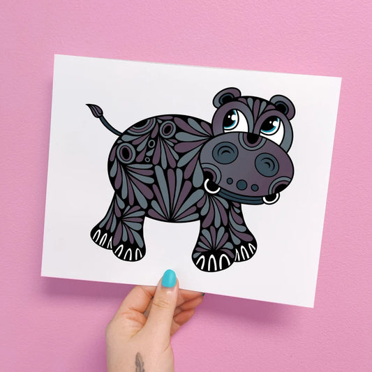 Harvey the Hippo Print