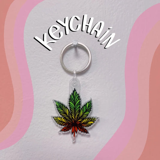 Pot Leaf Acrylic Keychain