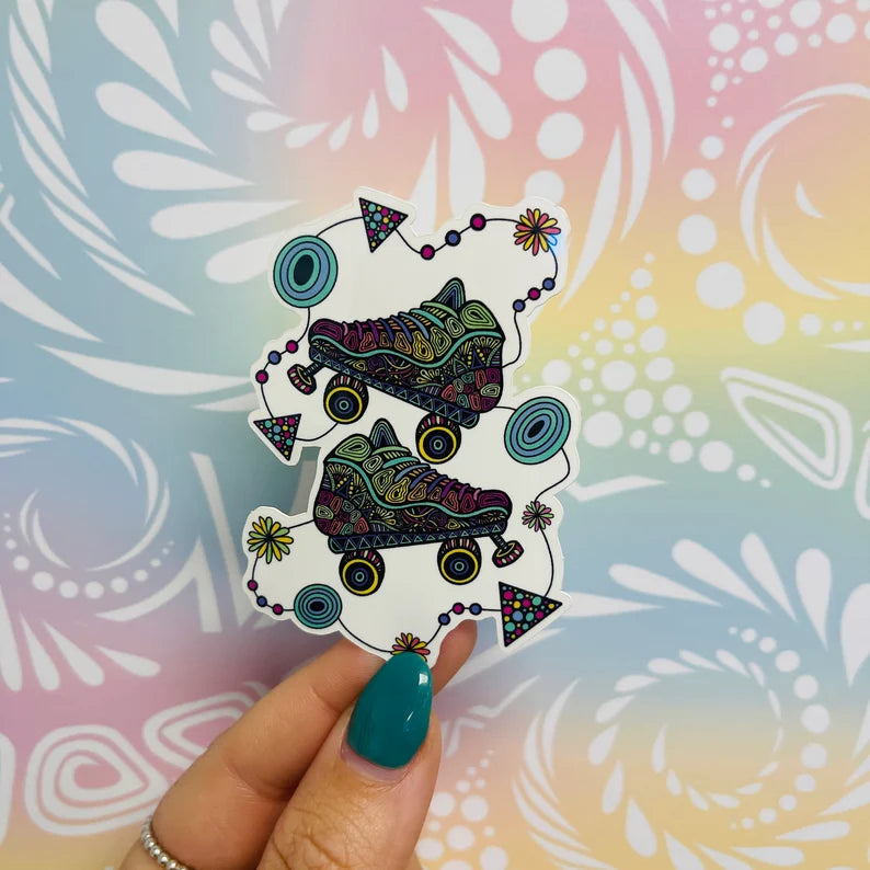 Misprinted Roller skate Party Waterproof Stickers