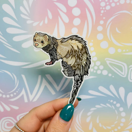 Misprinted Bandit the ferret Waterproof Sticker
