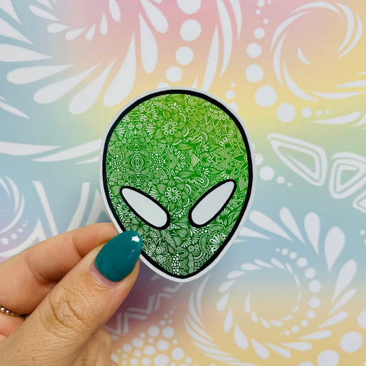 Misprinted Alien Waterproof Sticker