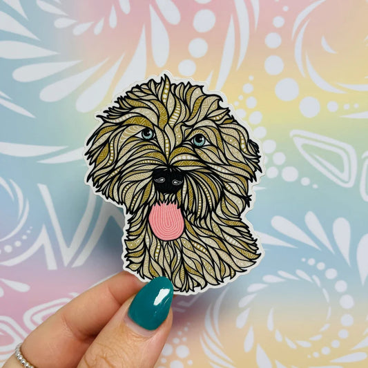 Misprinted Golden Doodle Waterproof Sticker