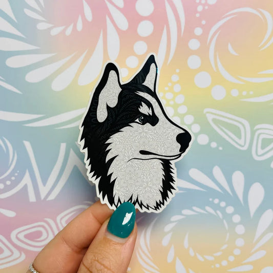 Misprinted Husky Waterproof Sticker