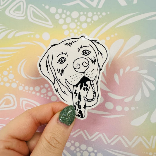 Misprinted Finn the Dog Simple Line Waterproof Sticker