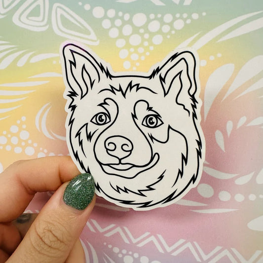 Misprinted Carter the Dog Simple Line Waterproof Sticker