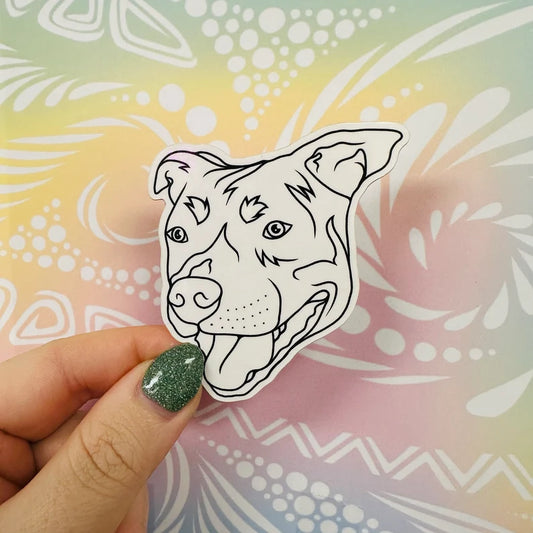 Misprinted Odin the Dog Simple Line Waterproof Sticker