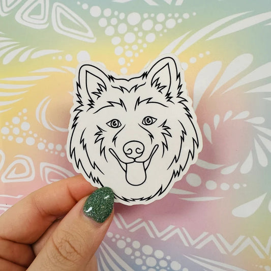 Misprinted Kona the Dog Simple Line Waterproof Sticker