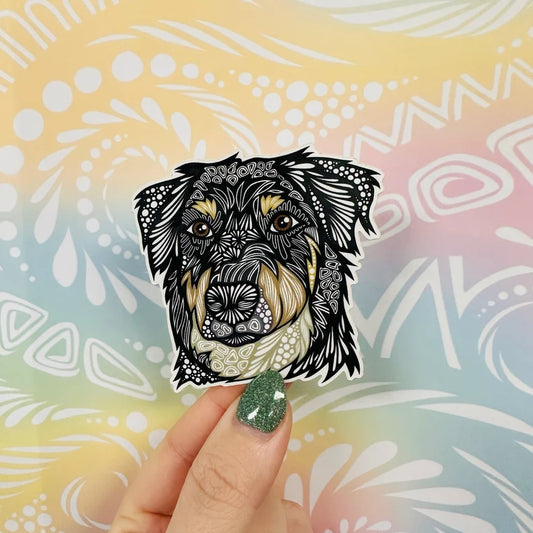 Misprinted Odin the Dog Waterproof Sticker