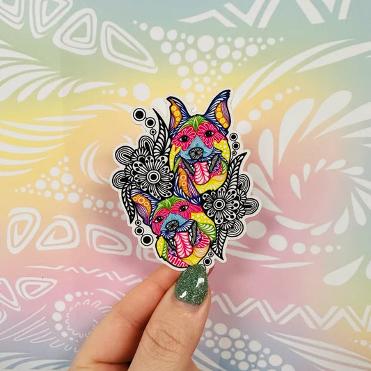 Misprinted Rainbow the Dog Waterproof Sticker