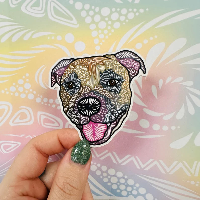 Misprinted Izzy the Dog Waterproof Sticker
