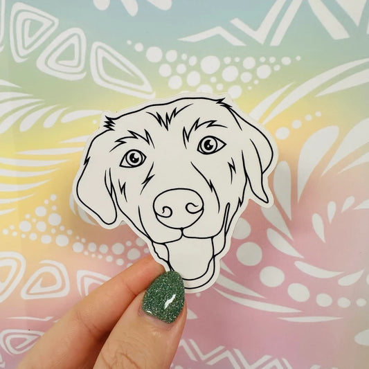 Misprinted Ginny the Dog Simple Line Waterproof Sticker