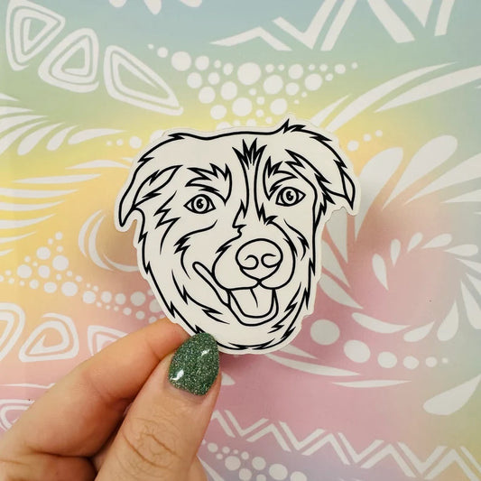 Misprinted Chloe the Dog Simple Line Waterproof Sticker
