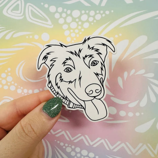 Misprinted Robin the Dog Simple Line Waterproof Sticker