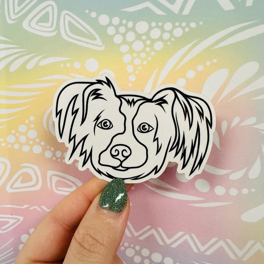 Misprinted Sally the Dog Simple Line Waterproof Sticker