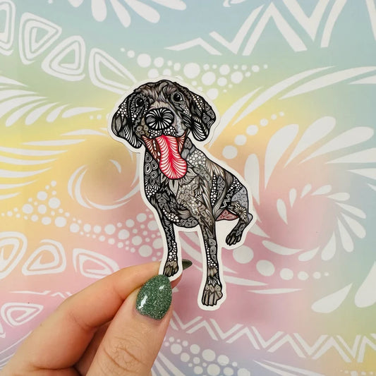 Misprinted Pepper the Dog Waterproof Sticker