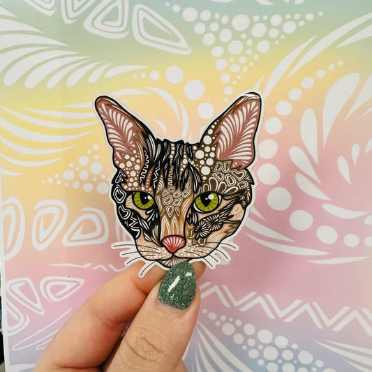 Misprinted Greenie the Cat Waterproof Sticker