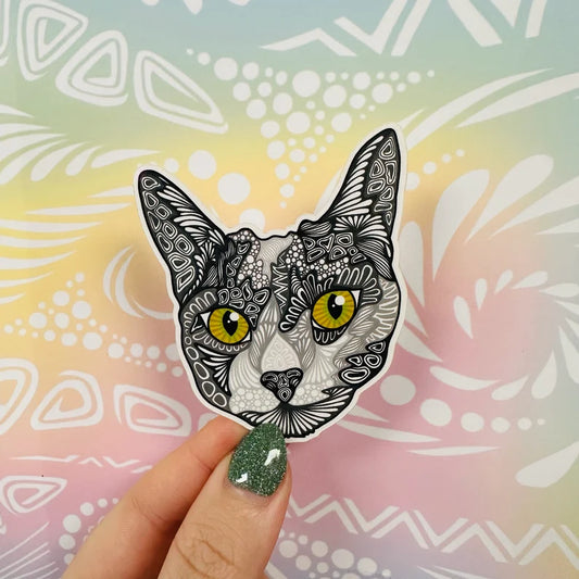 Misprinted Grace the Cat Waterproof Sticker