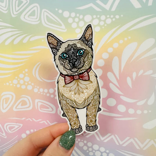 Misprinted Bowtie Cat Waterproof Sticker
