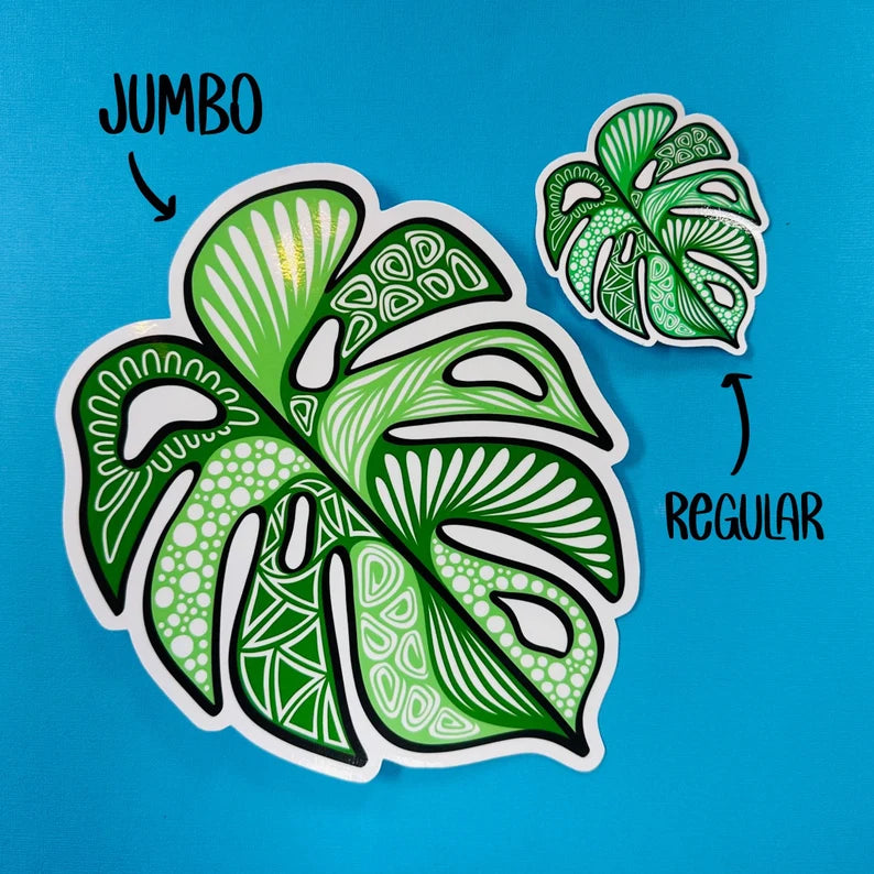 JUMBO Monstera Leaf Waterproof Sticker