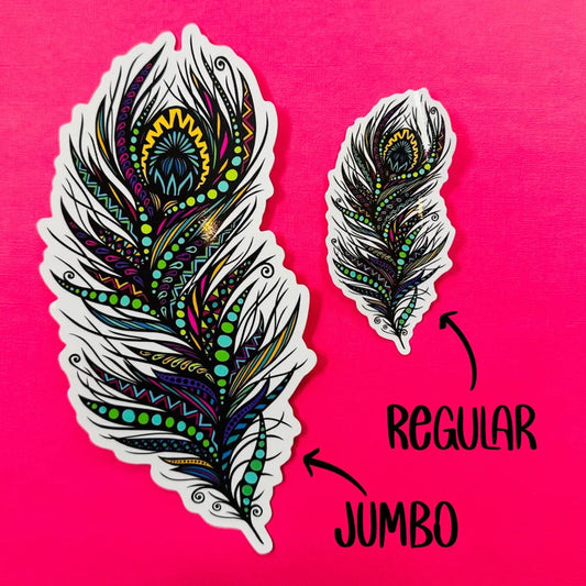 JUMBO Peacock Feather Waterproof Sticker