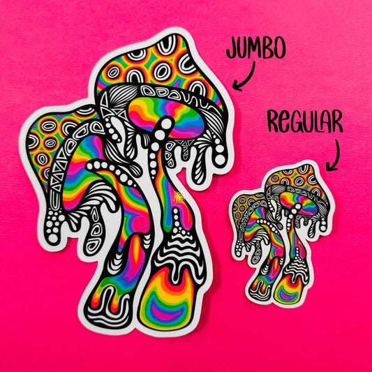JUMBO Trippy Mushroom Waterproof Sticker