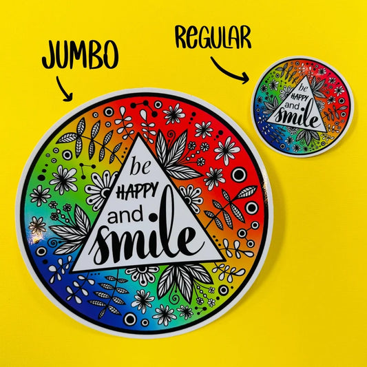 JUMBO Smile Be Happy Waterproof Sticker