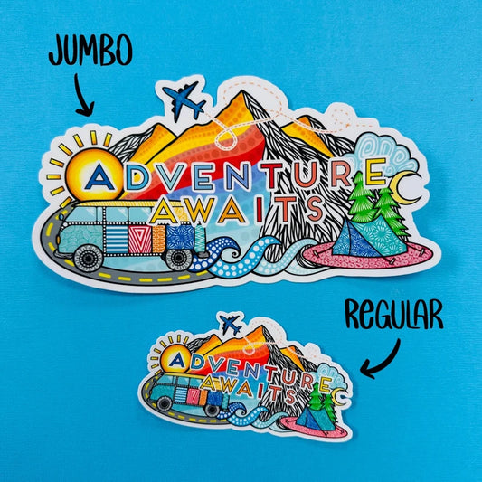 JUMBO Adventure Awaits Waterproof Sticker