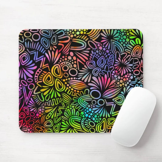 Rainbow Doodle Mouse Pad