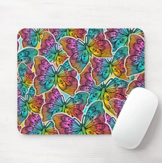 Rainbow Butterfly Mouse Pad