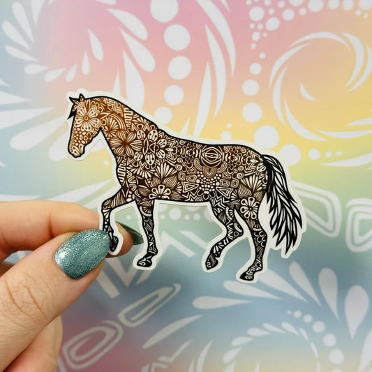 Misprinted Full Horse Waterproof Sticker