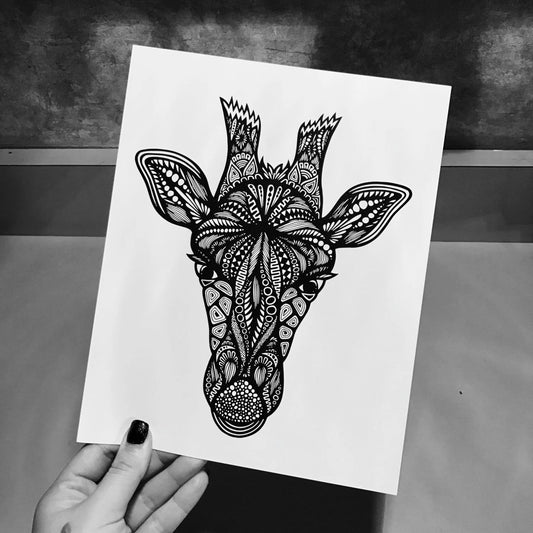 Giraffe Head Print