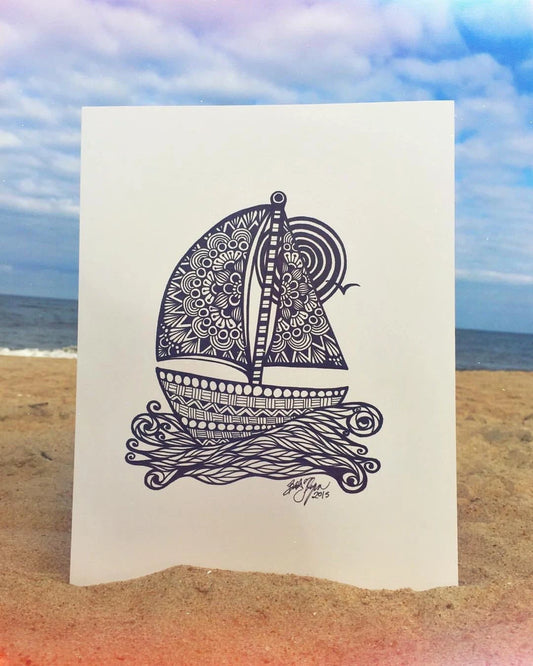 Sailing by the Sea Print
